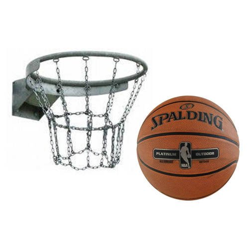 Basketball Rim + Spalding NBA Platinium Streetball Outdoor Basketball