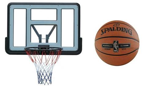 Basketball set Spartan Wall Mounted Backboard+ Spalding NBA Platinum