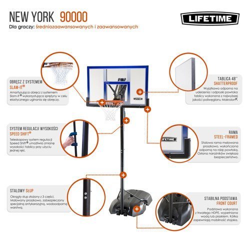 Lifetime New York 90000 Pannier de basket Portable