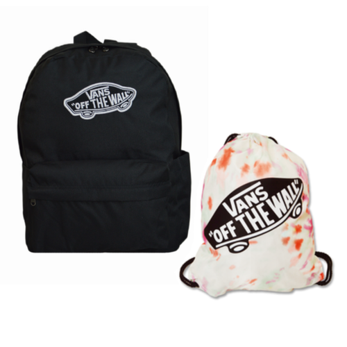 Vans Old Skool Classic Backpack Black VN000H4YBLK1 + Vans Benched Bag white 