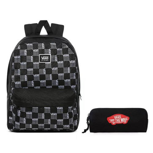 Vans Realm Word Check Backpack - VN0A3UI7ZM0 + Pencil Pouch