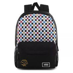 Vans Glitter Check Realm Sac à dos Custom Rose - VN0A48HGUX9