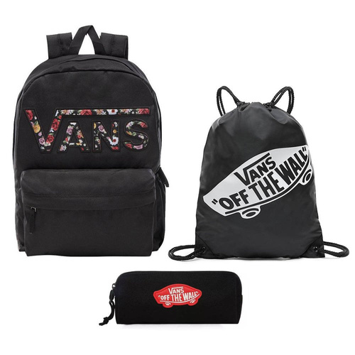VANS Realm Sac à dos - VN0A3UI8YGL 004 + Pencil Pouch + Benched Bag