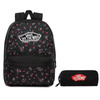 Vans Realm Beauty Floral Black Backpack - VN0A3UI6ZX3 + Pencil Pouch