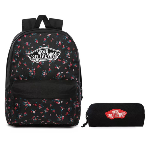 Vans Realm Beauty Floral Black Backpack - VN0A3UI6ZX3 + Pencil Pouch