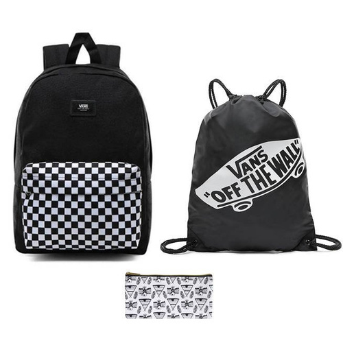 VANS New Skool Checkerboard Batoh + Pancil Pouch + Benched Bag