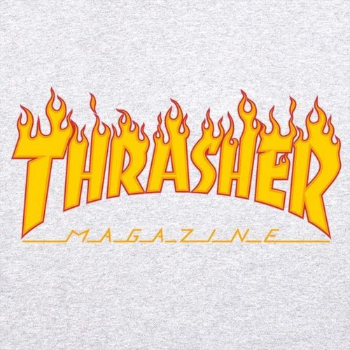 Thrasher Magazine Hoodie Flame Hoodie Gray and Orange - 113102/GY