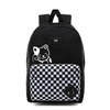 Vans Realm Backpack New Skool Checkerboard VN0002TL2OB + Custom Cat