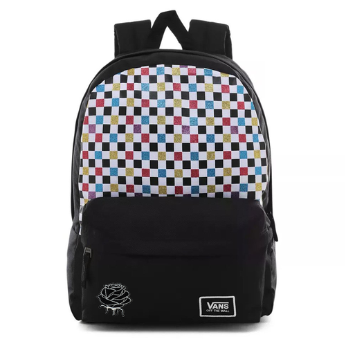 Vans Glitter Check Realm Sac à dos Custom Rose - VN0A48HGUX9