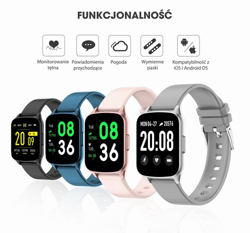 Zegarek Smart Watch SW009-4 black/black