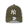 New Era 9FORTY MLB NY New York Yankees Khaki A-Frame Trucker Cap - 12523894