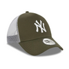 New Era 9FORTY MLB NY New York Yankees Khaki A-Frame Trucker Cap - 12523894