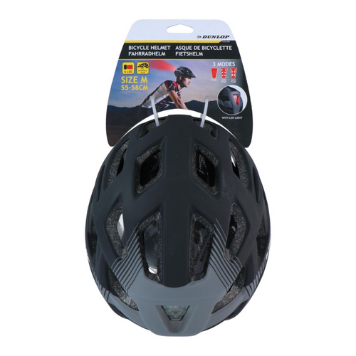 Dunlop MTB Bike Helmet Black 6XLED R.M 55-58cm - 26691
