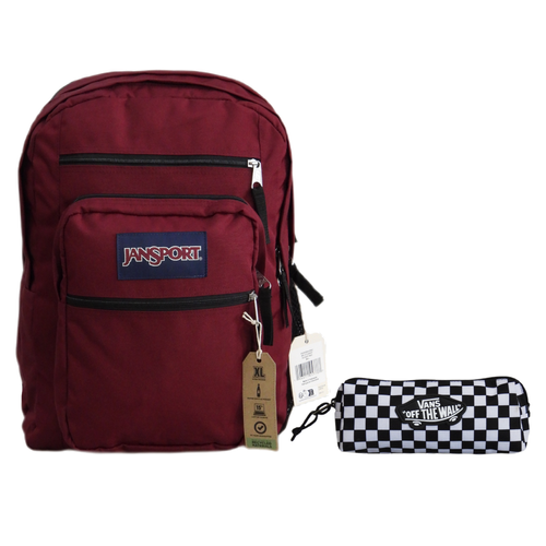 School Backpack JanSport Big Student Russet Red + Vans Pencil box