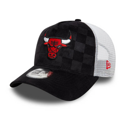 New Era 9FORTY Chicago Bulls Tonal Check Black A-Frame Trucker - 60595264