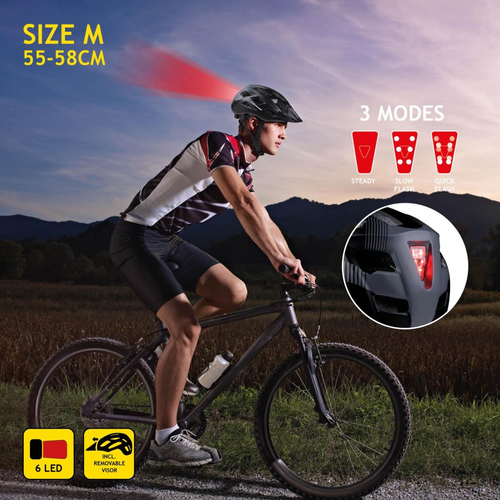 Dunlop MTB Bike Helmet Black 6XLED R.M 55-58cm - 26691