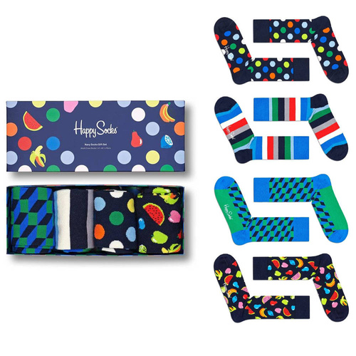 Happy Socks 4-pack Navy Chaussettes - XNAV09-6600